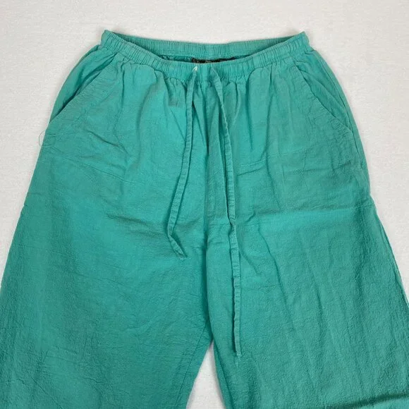 Vintage Jane Ashley Cotton Embroidered Rhinestone Floral Stretch Cropped Pants - Picture 3 of 8